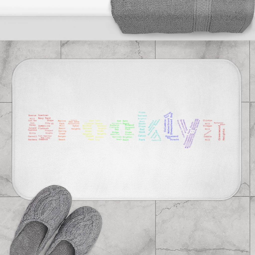 Brooklyn Bath Mat (White Rainbow)