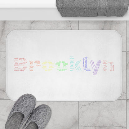 Brooklyn Bath Mat (White Rainbow)