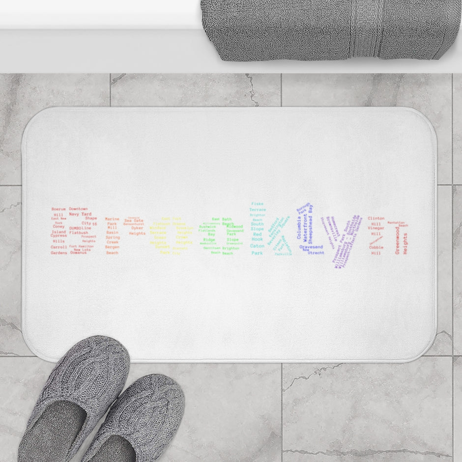 Brooklyn Bath Mat (White Rainbow)