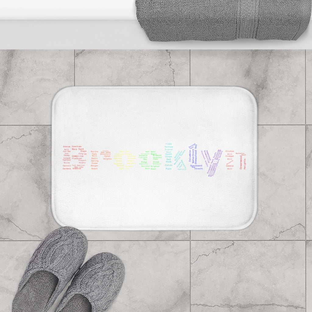 Brooklyn Bath Mat (White Rainbow)