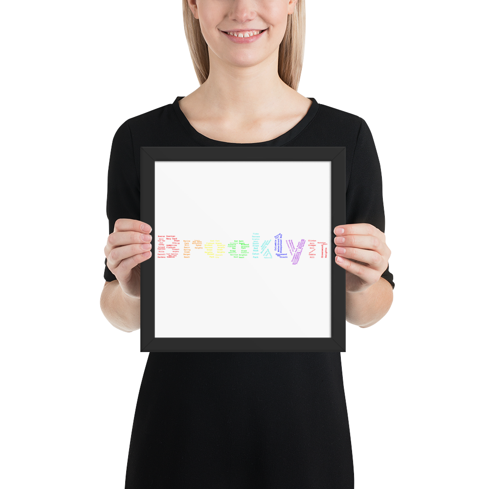 Brooklyn Framed Poster (Rainbow)