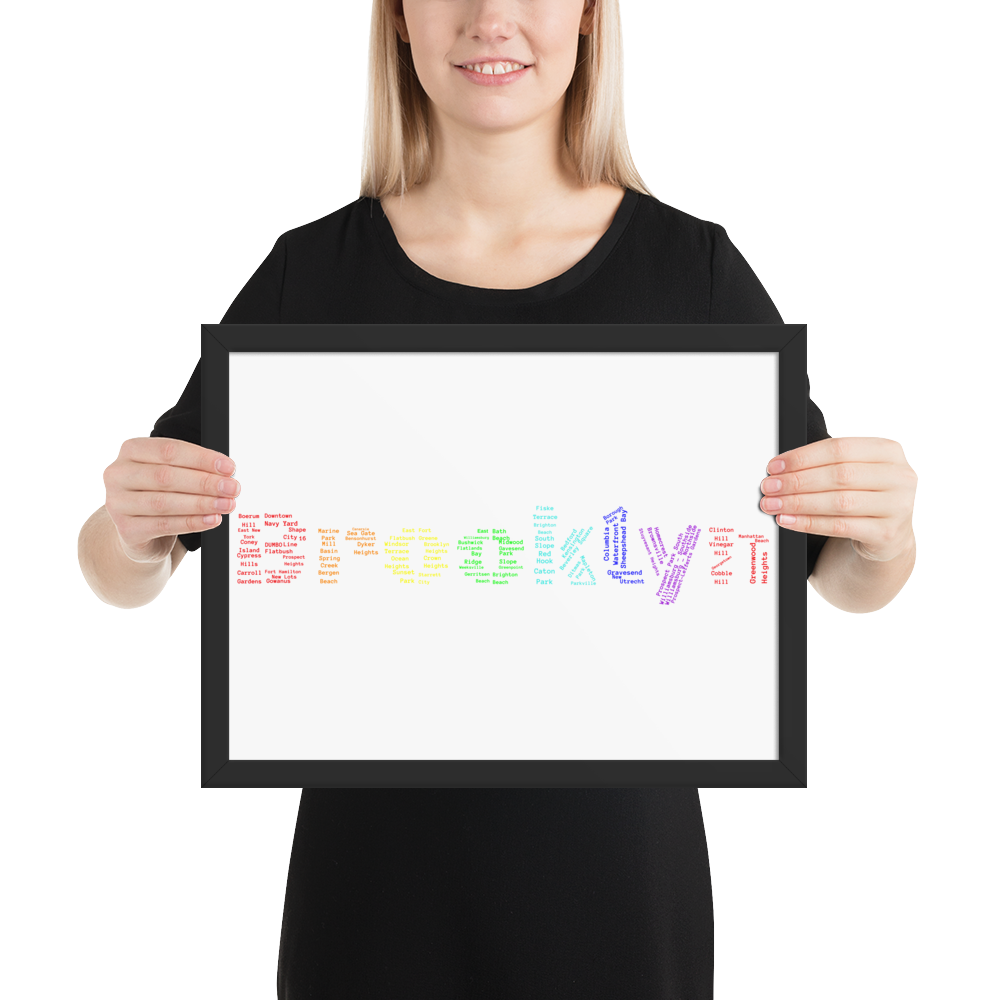 Brooklyn Framed Poster (Rainbow)
