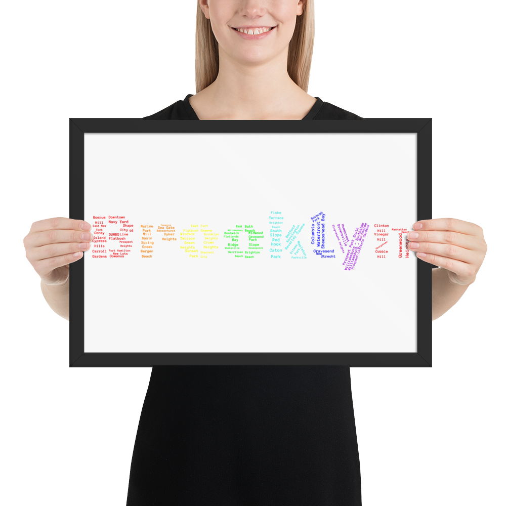 Brooklyn Framed Poster (Rainbow)