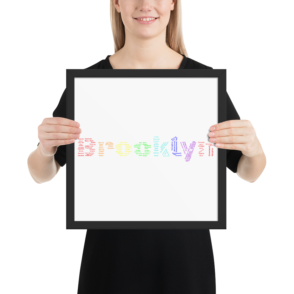 Brooklyn Framed Poster (Rainbow)