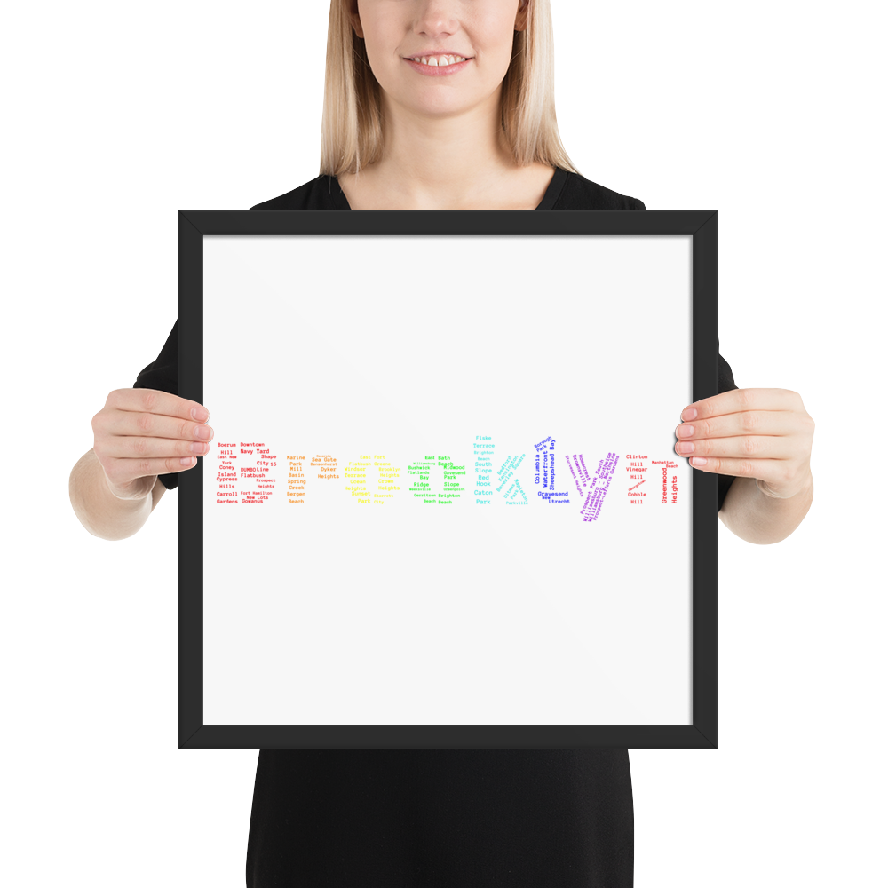 Brooklyn Framed Poster (Rainbow)