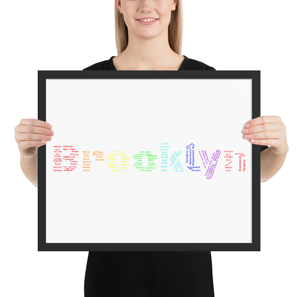 Brooklyn Framed Poster (Rainbow)