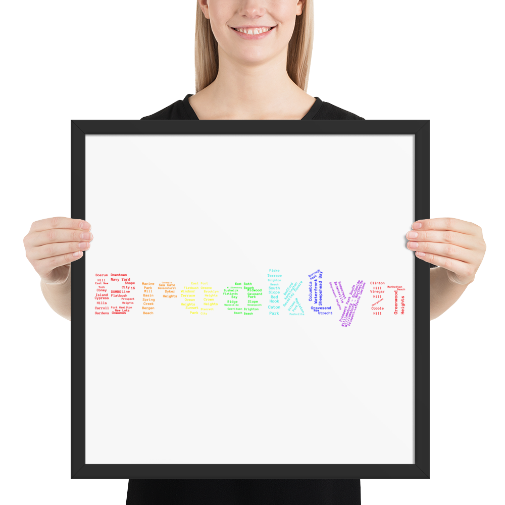 Brooklyn Framed Poster (Rainbow)
