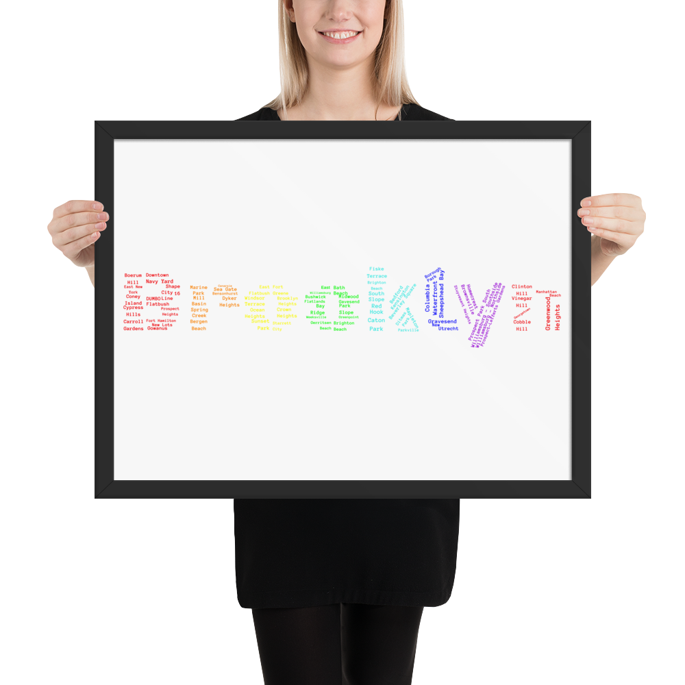 Brooklyn Framed Poster (Rainbow)