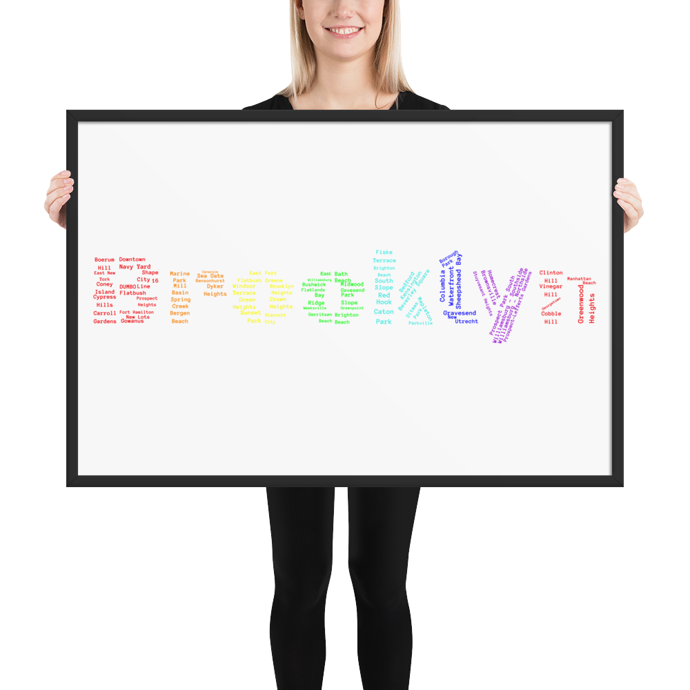 Brooklyn Framed Poster (Rainbow)