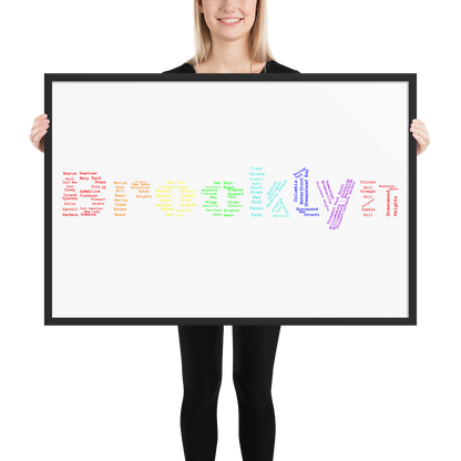 Brooklyn Framed Poster (Rainbow)