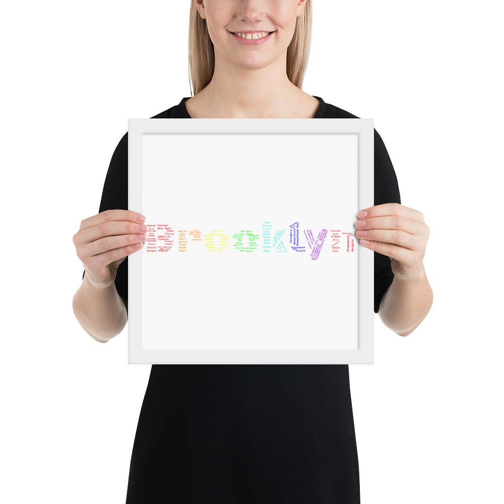 Brooklyn Framed Poster (Rainbow)