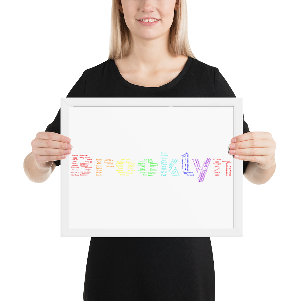 Brooklyn Framed Poster (Rainbow)