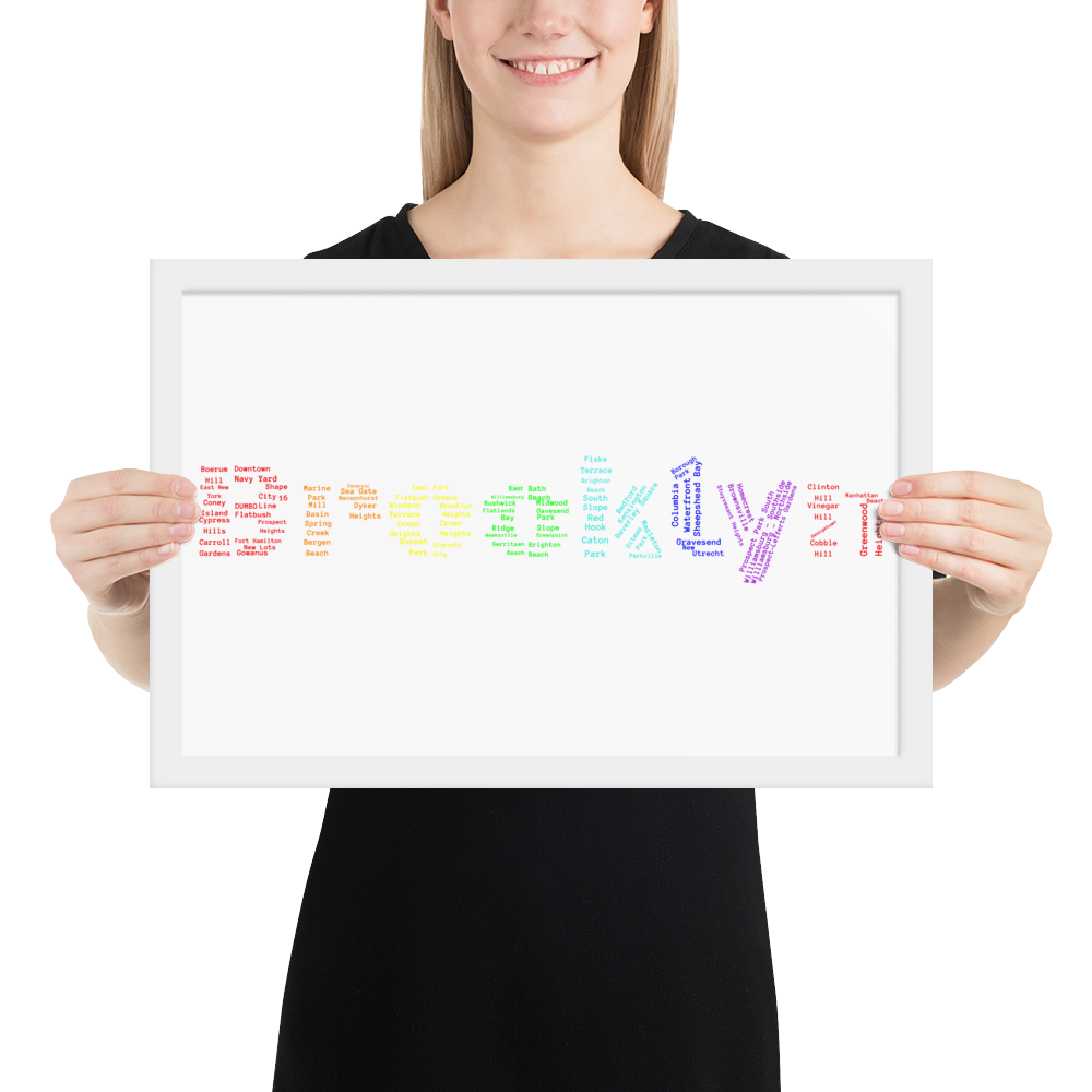 Brooklyn Framed Poster (Rainbow)