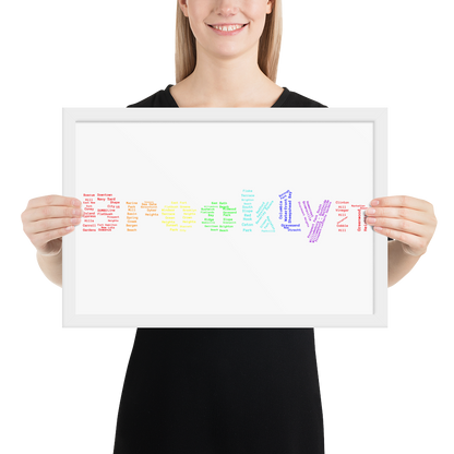 Brooklyn Framed Poster (Rainbow)