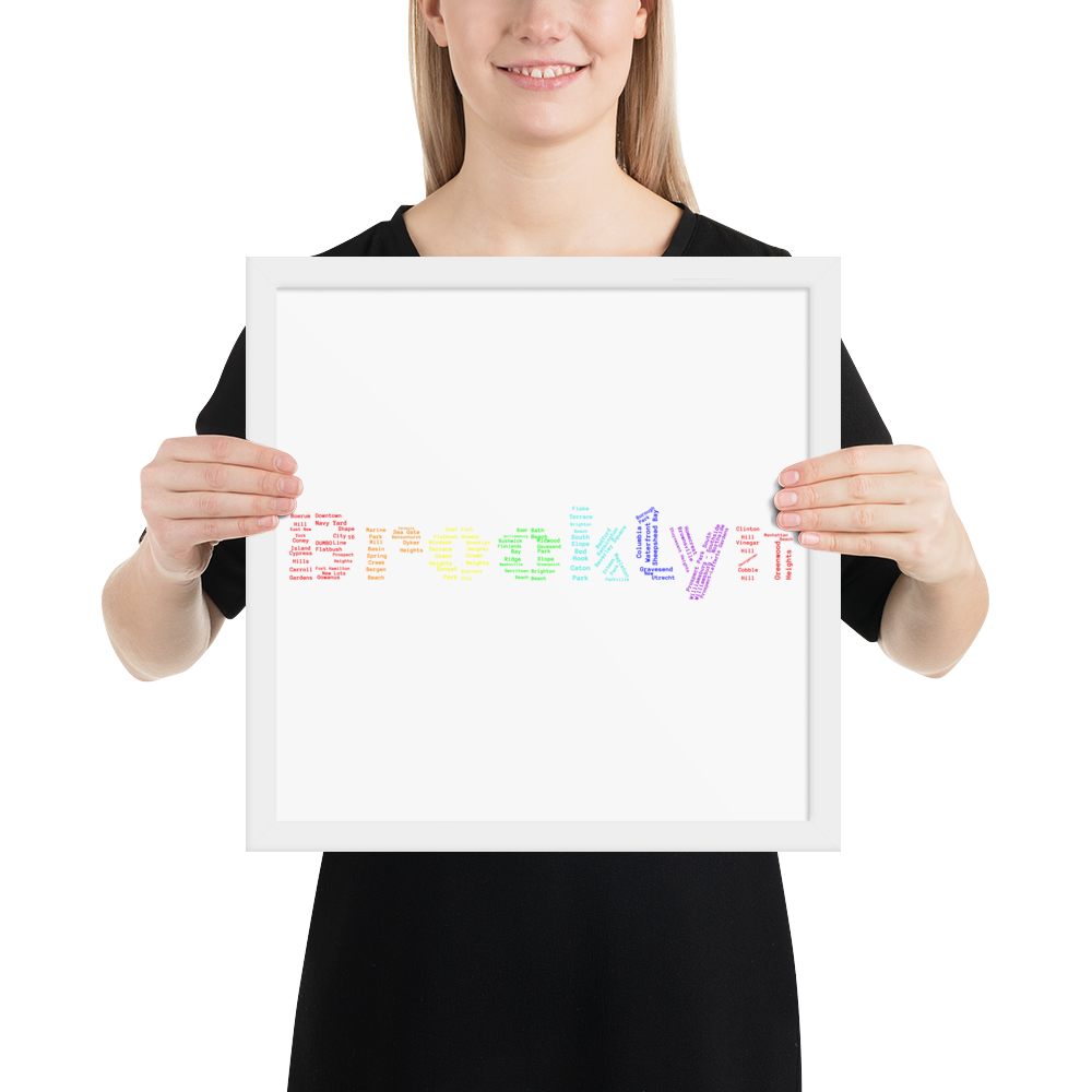 Brooklyn Framed Poster (Rainbow)