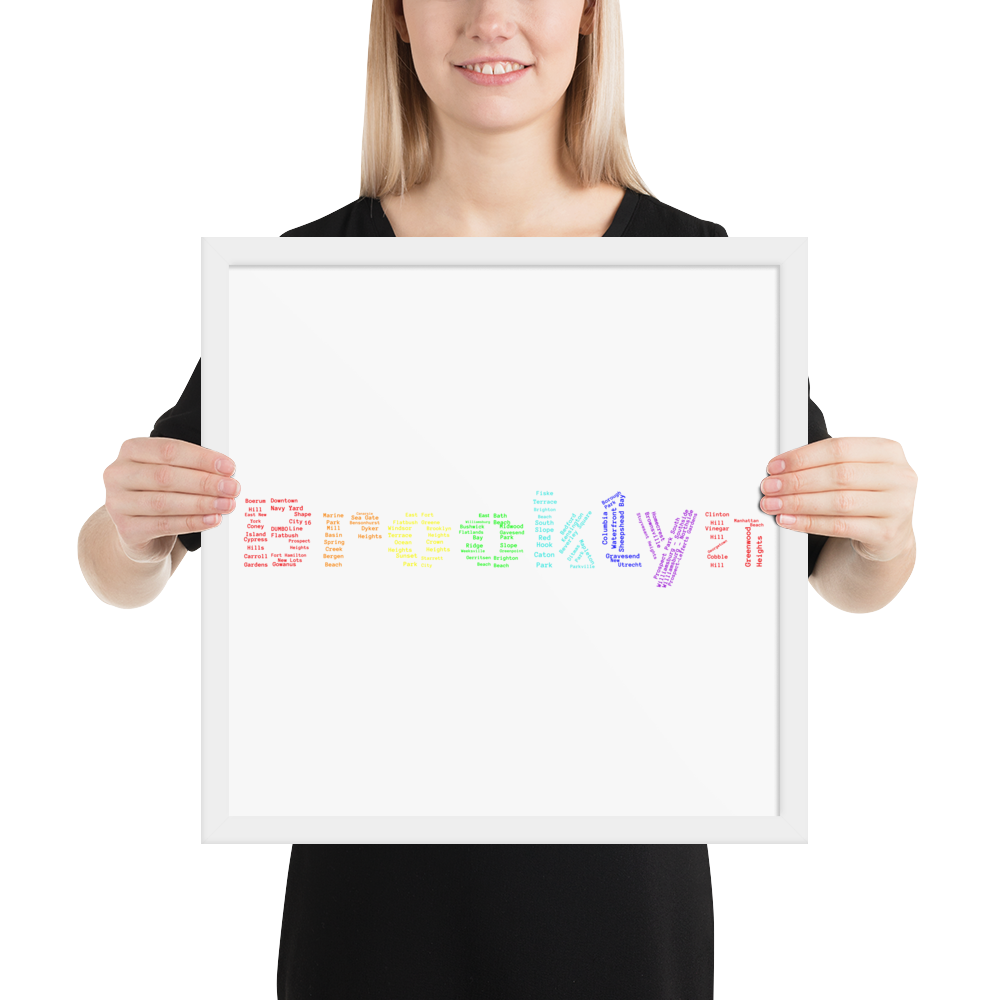 Brooklyn Framed Poster (Rainbow)