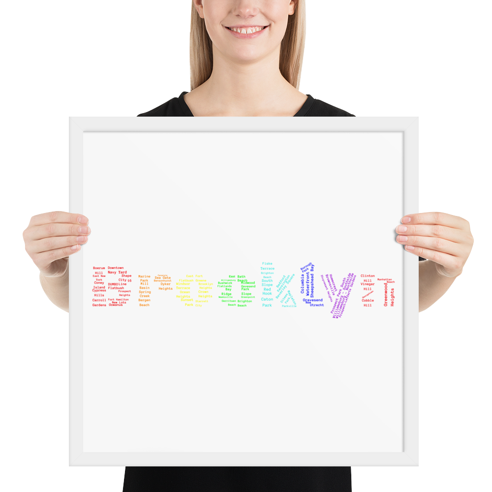 Brooklyn Framed Poster (Rainbow)