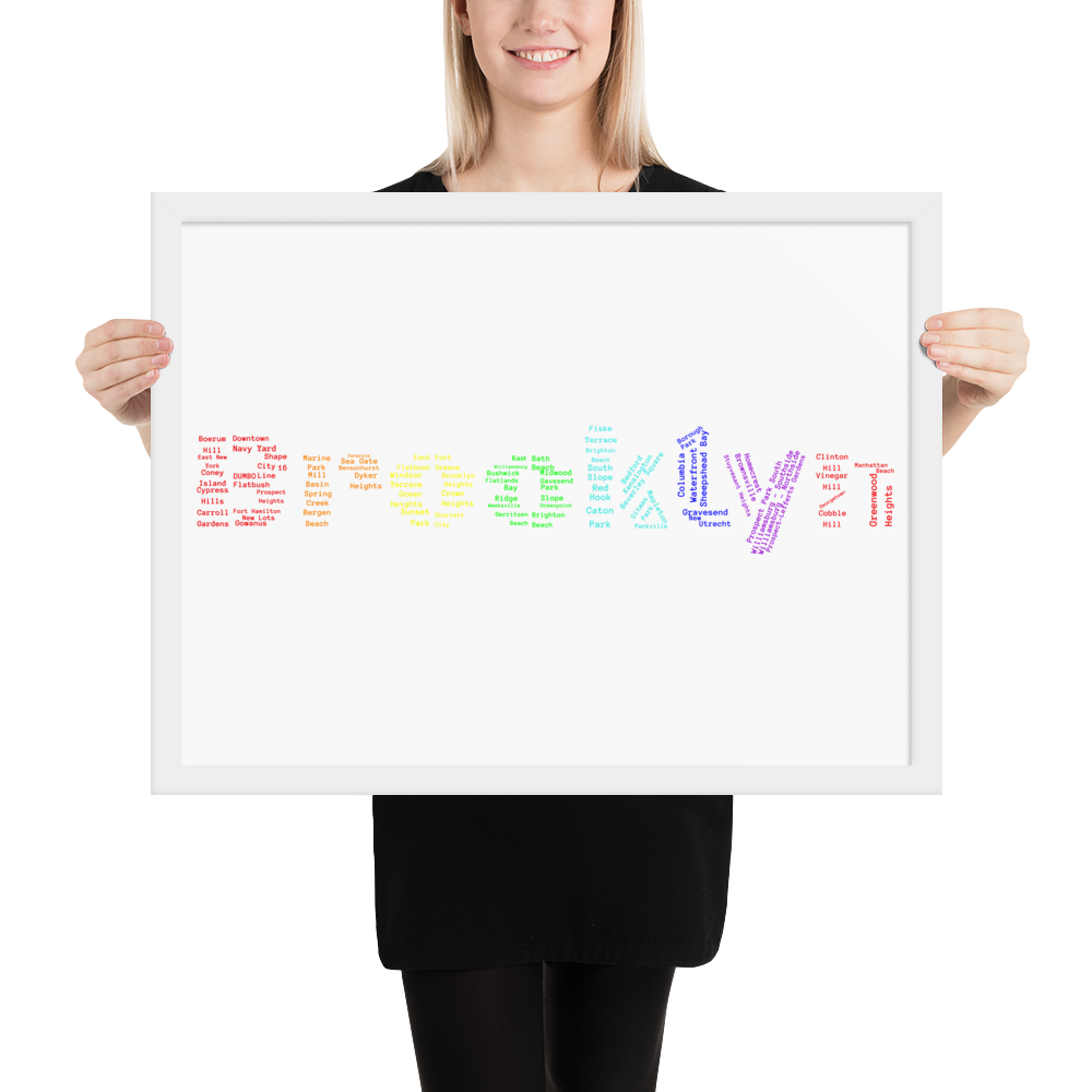 Brooklyn Framed Poster (Rainbow)