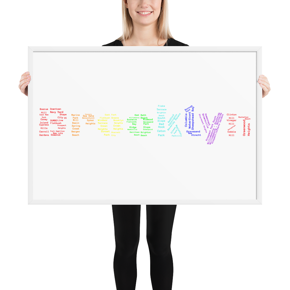 Brooklyn Framed Poster (Rainbow)