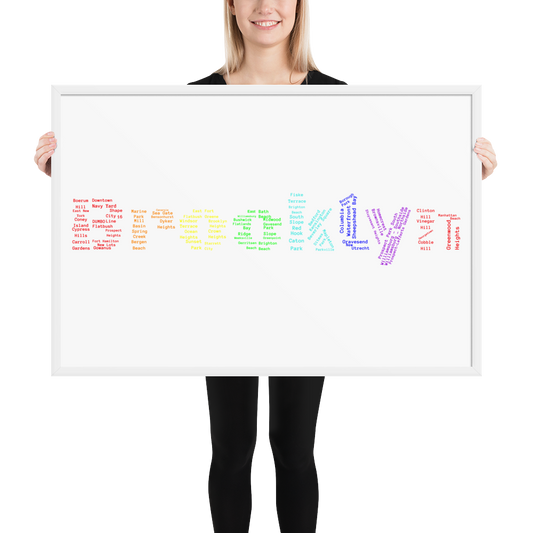 Brooklyn Framed Poster (Rainbow)